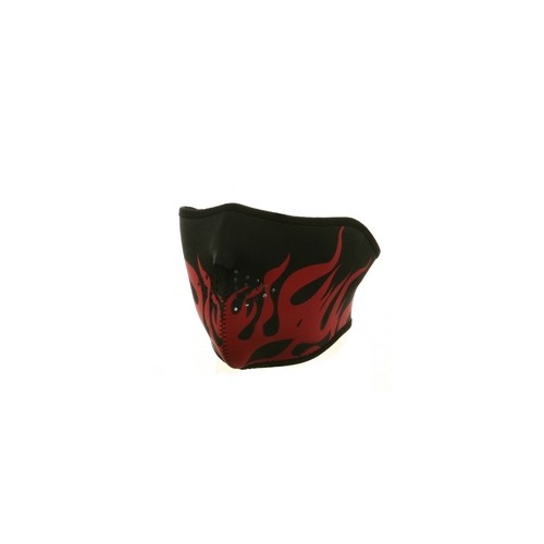 ZANheadgear Neoprene Half-Face Face Mask Red Flames