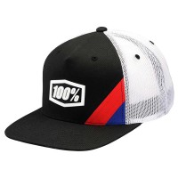 100% Cornerstone Youth Trucker Cap Black/White