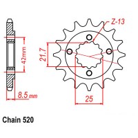 RK Front Steel Sprocket (520)