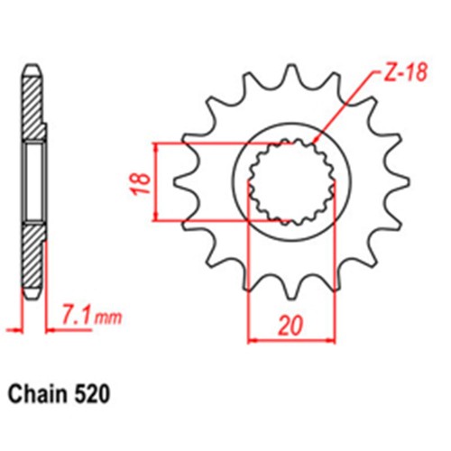 RK Front Steel Sprocket (520)