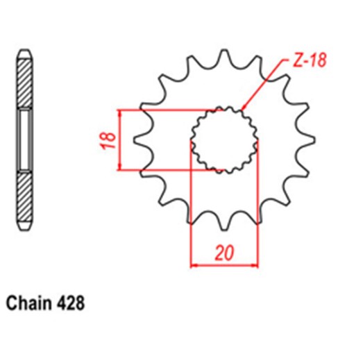 RK Front Steel Sprocket (428)