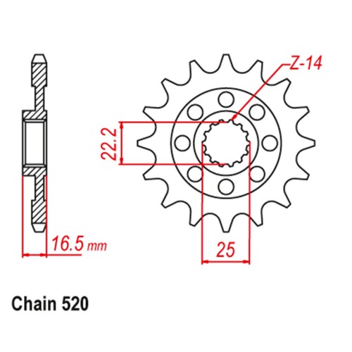 RK Front Steel Sprocket (520)