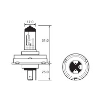 Bulb - Halogen - 12V 35/35W H4 P45T-41