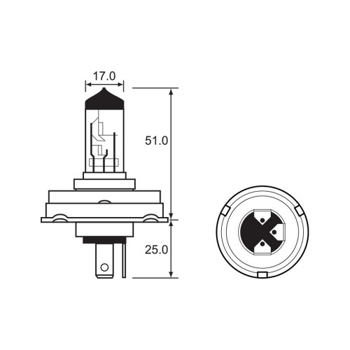 Bulb - Halogen - 12V 35/35W H4 P45T-41