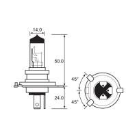 Bulb - Halogen -  12V 100/55W-H4-P43T-38