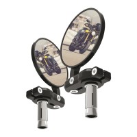 Oxford Bar End Mirrors Pair Black
