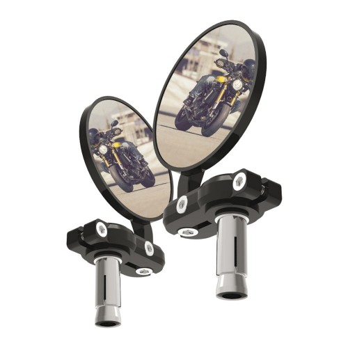 Oxford Bar End Mirrors Pair Black