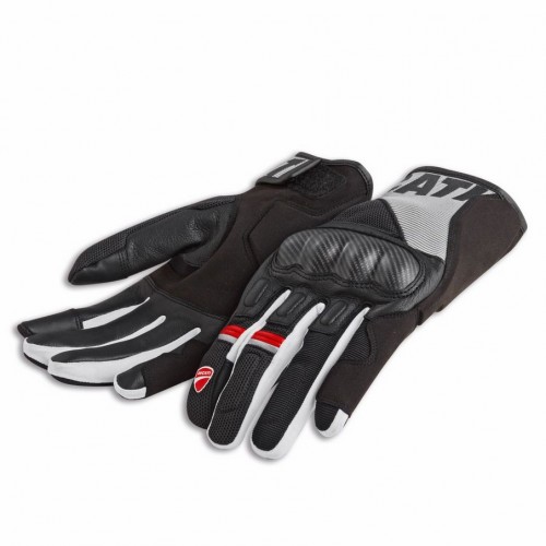 Ducati Company C2 2.0 Fabric-Leather Gloves Black/Grey/Red