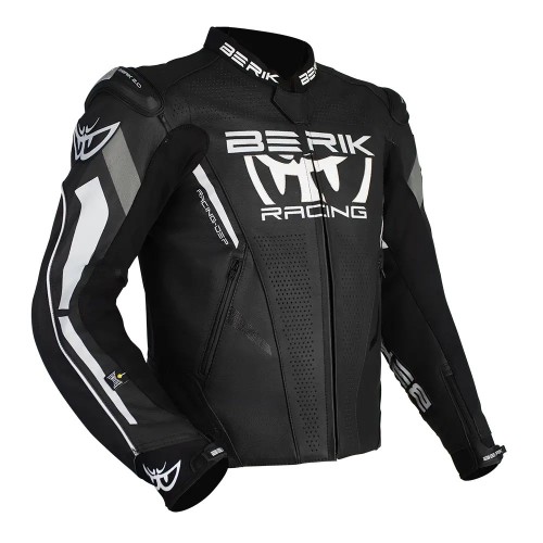 Berik Apex Leather Jacket Black/White