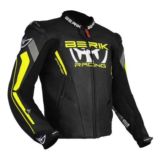 Berik Apex Leather Jacket Black/Hi-Viz