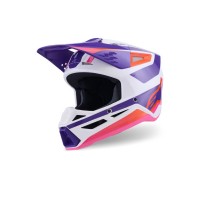 Alpinestars 2025 S-M3 Heat Helmet - White Purple Pink Glossy