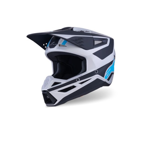 Alpinestars 2025 S-M3 Heat Helmet - Silver Blue Black Matt