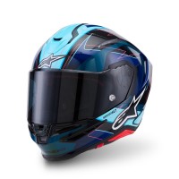 Alpinestars SR7 Kinetis Helmet - Black Blue Fluro Pink White Gloss