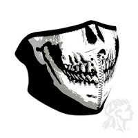 ZANheadgear Neoprene Half-Face Skull Face Mask Black/White