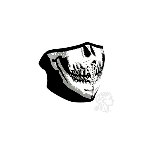 ZANheadgear Neoprene Half-Face Skull Face Mask Black/White