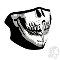 ZANheadgear Neoprene Half-Face Skull Face Mask Glow in the Dark